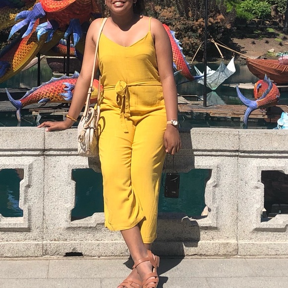 Monteau Los Angeles Yellow Jumpsuit - Picture 1 of 4